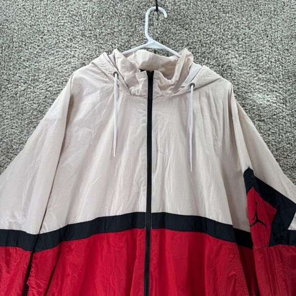 Nike Air Jordan Jacket Men 2XL XXL Red White JSW Diamond Track Windbreaker Adult - Picture 4 of 16